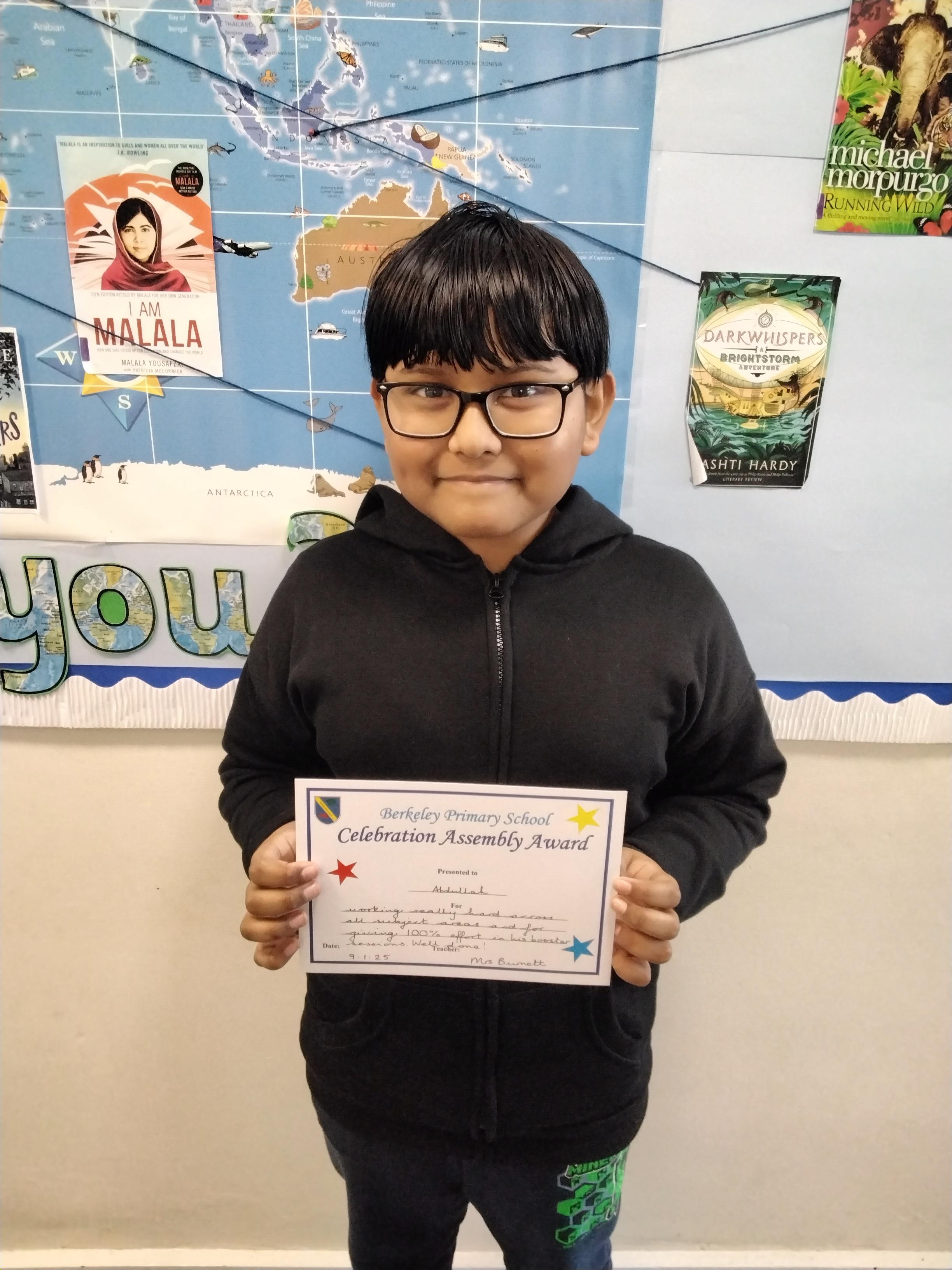 Well done for giving 100% into every lesson and for being a great role model!