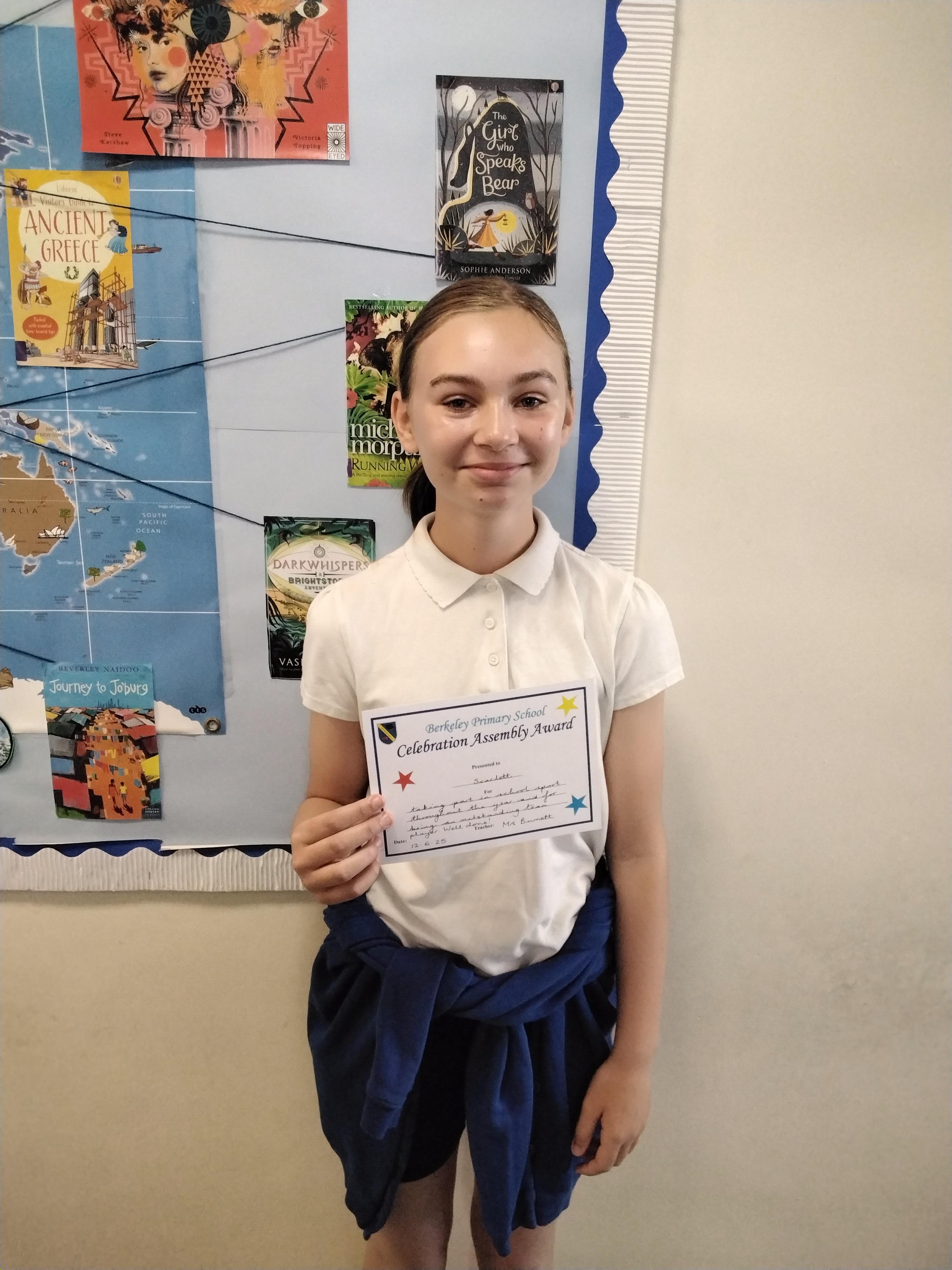Well done for being a great team member for many of our sporting events this year!