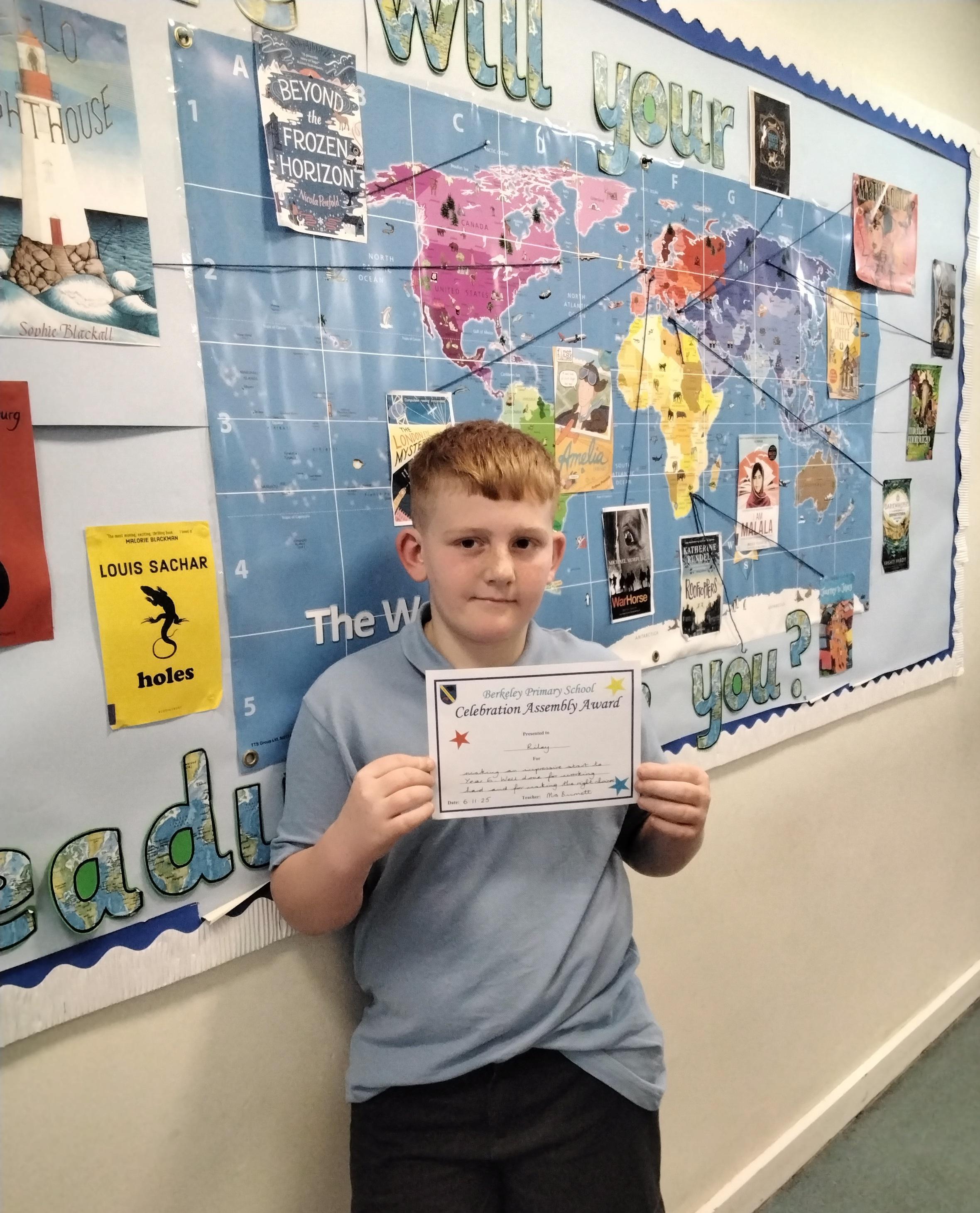 Well done to Riley for his excellent attitude to all parts of school life!