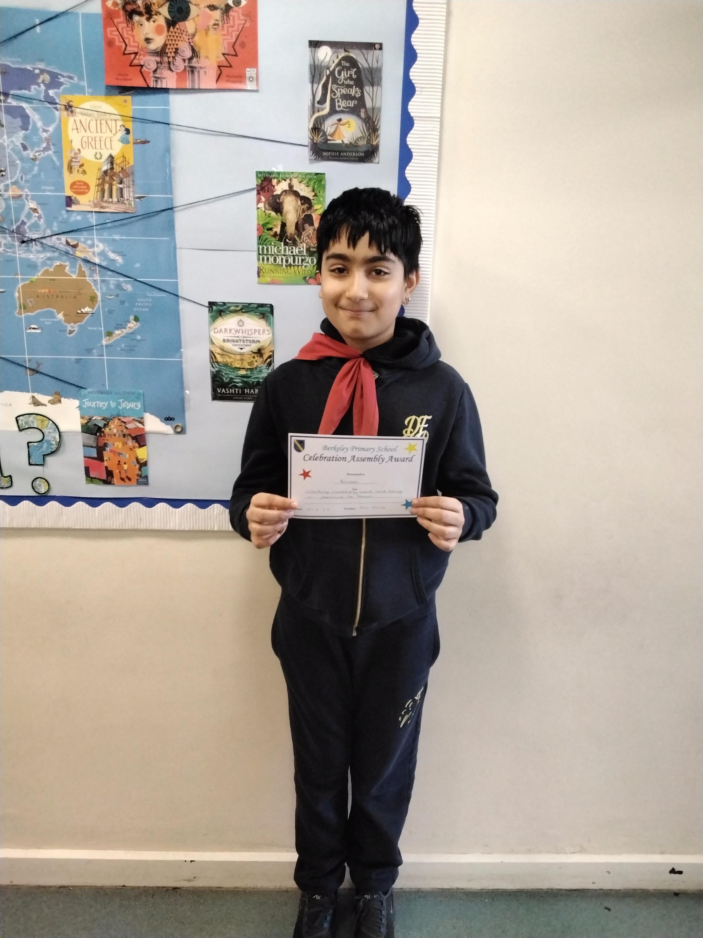 Well done for working really hard and impressing Mrs Marsh in 6 Oak!
