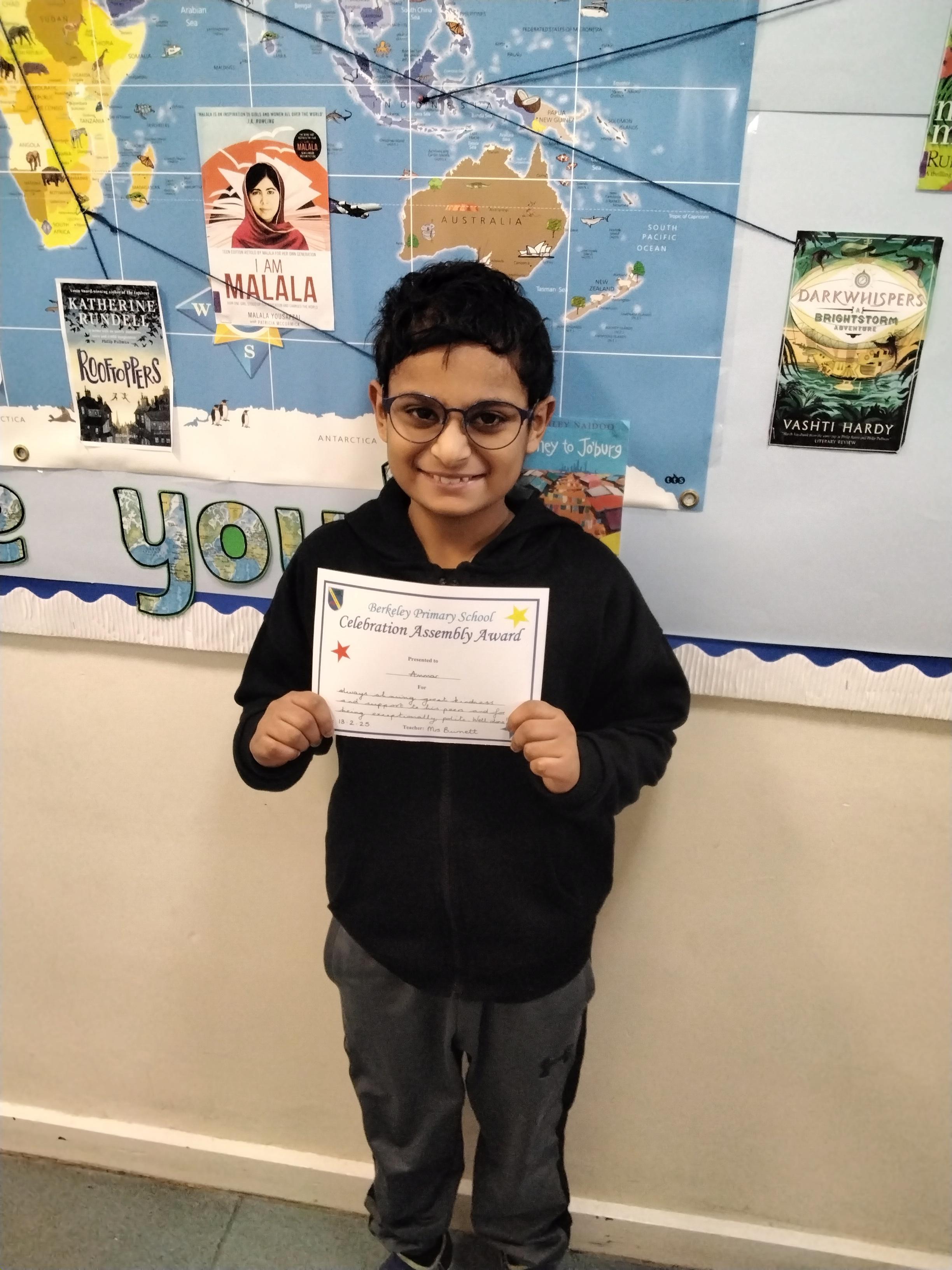 Well done for always working hard, being kind and supportive and for being a great friend!