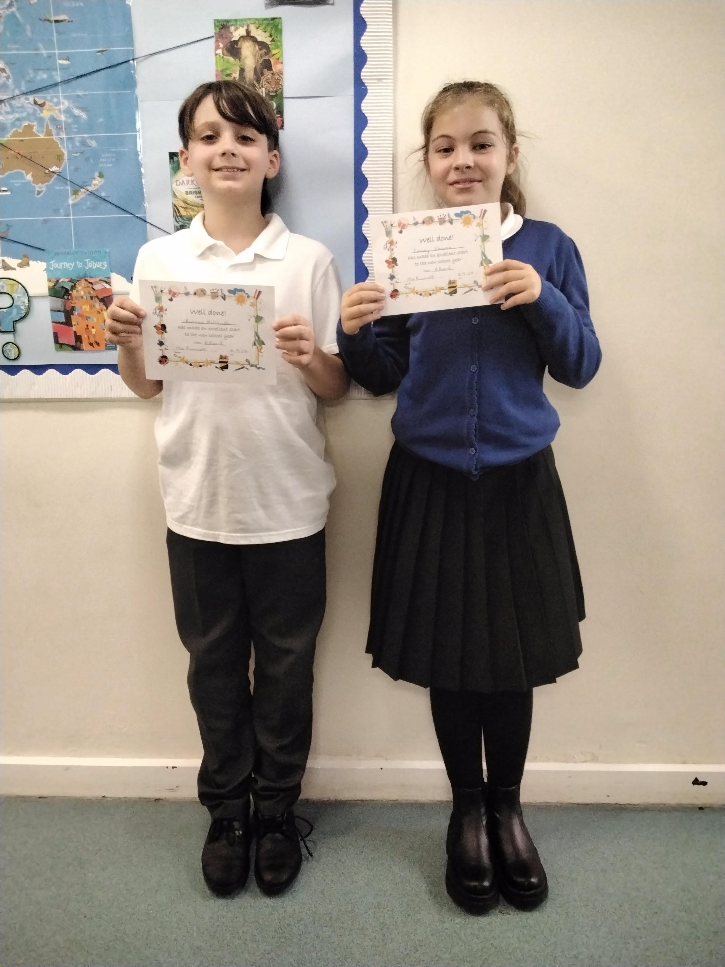 Well done for making a great start to Y6!