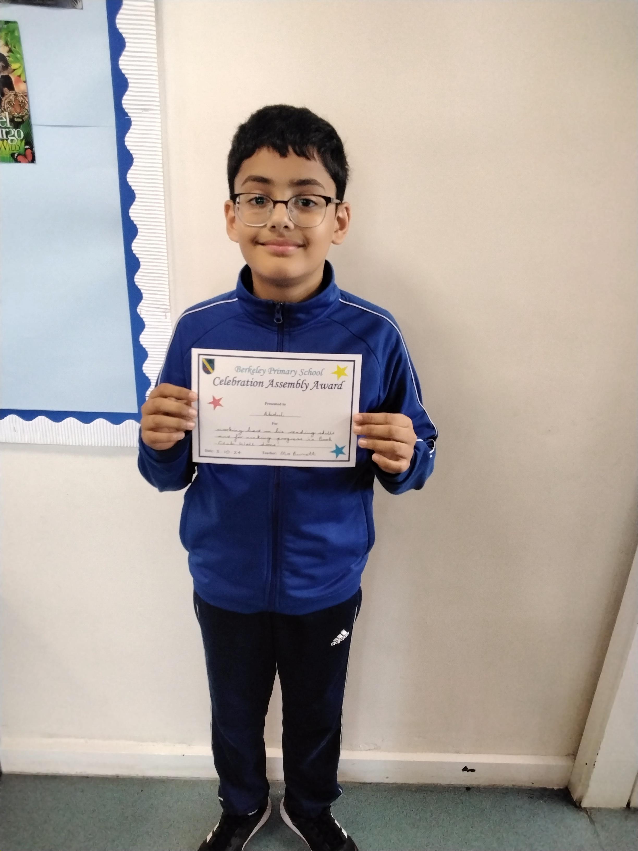 Well done for working really hard on your reading skills!