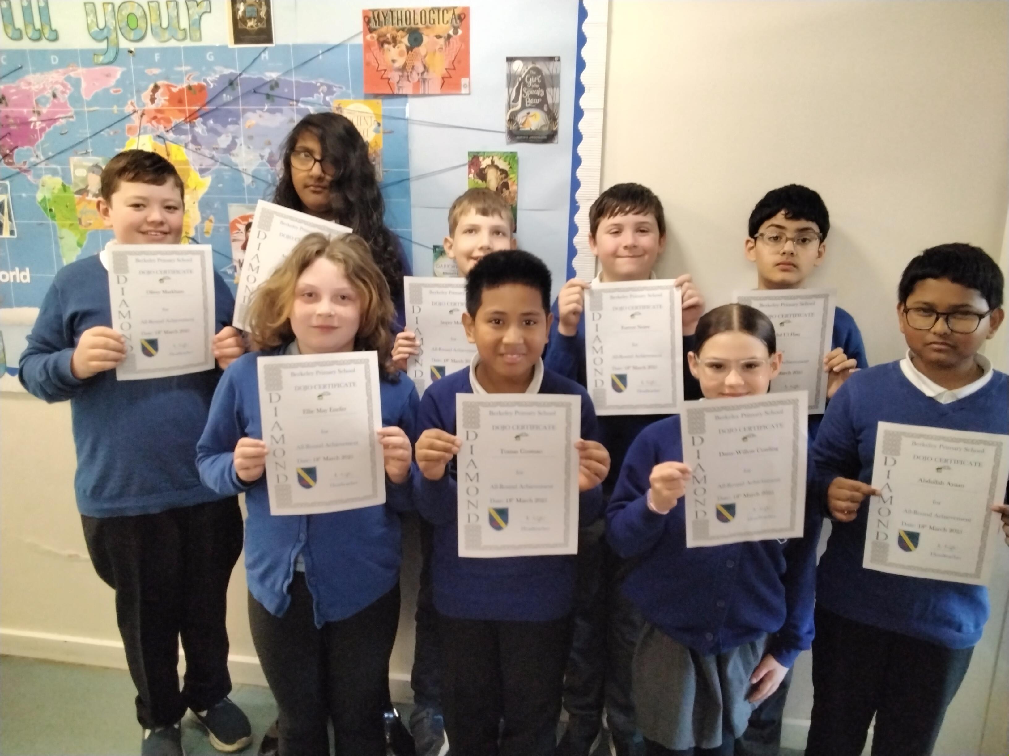 Well done to our 'Diamond' certificate winners!