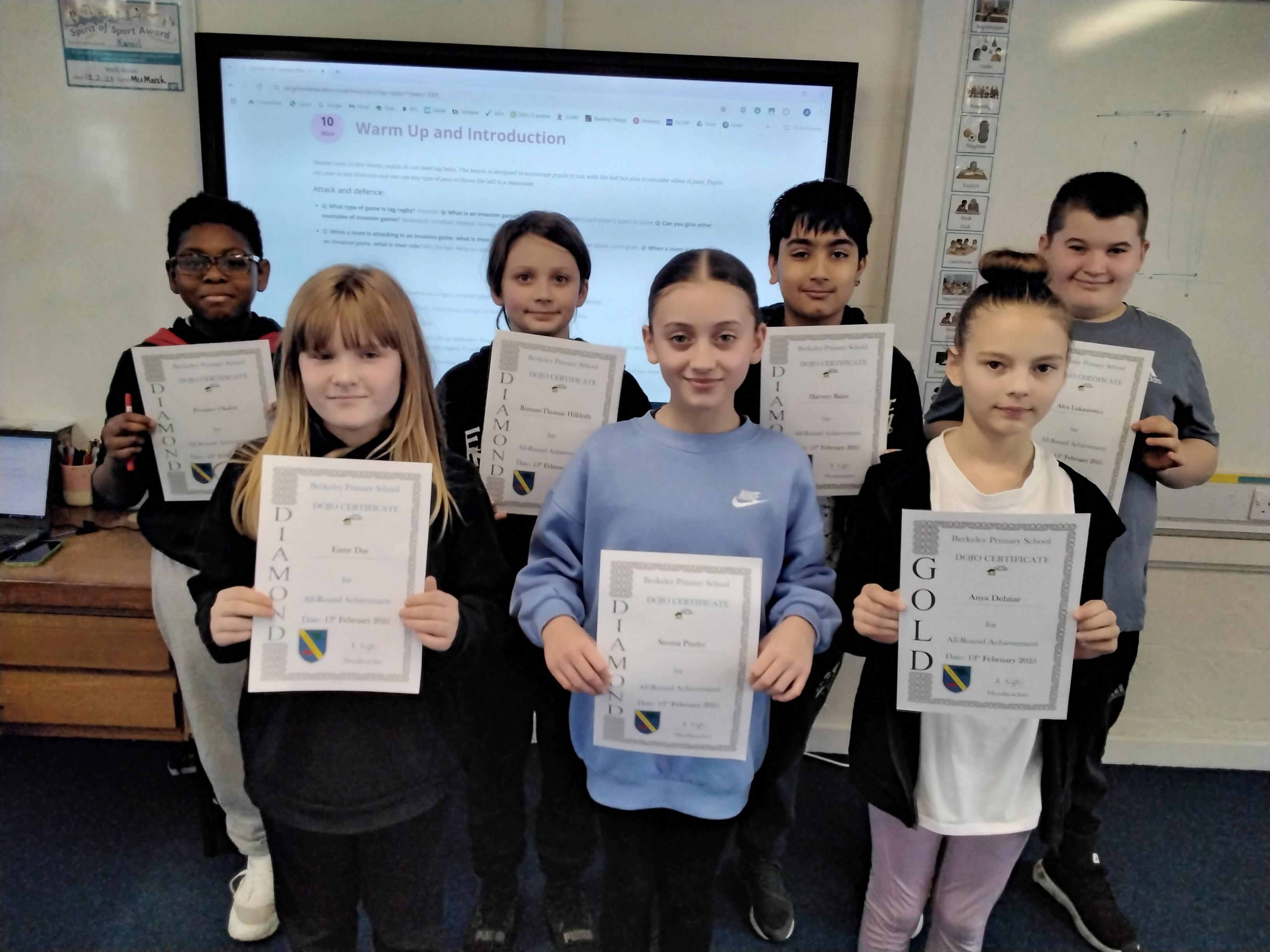 Well done to our 'Gold and Diamond' certificate winners!