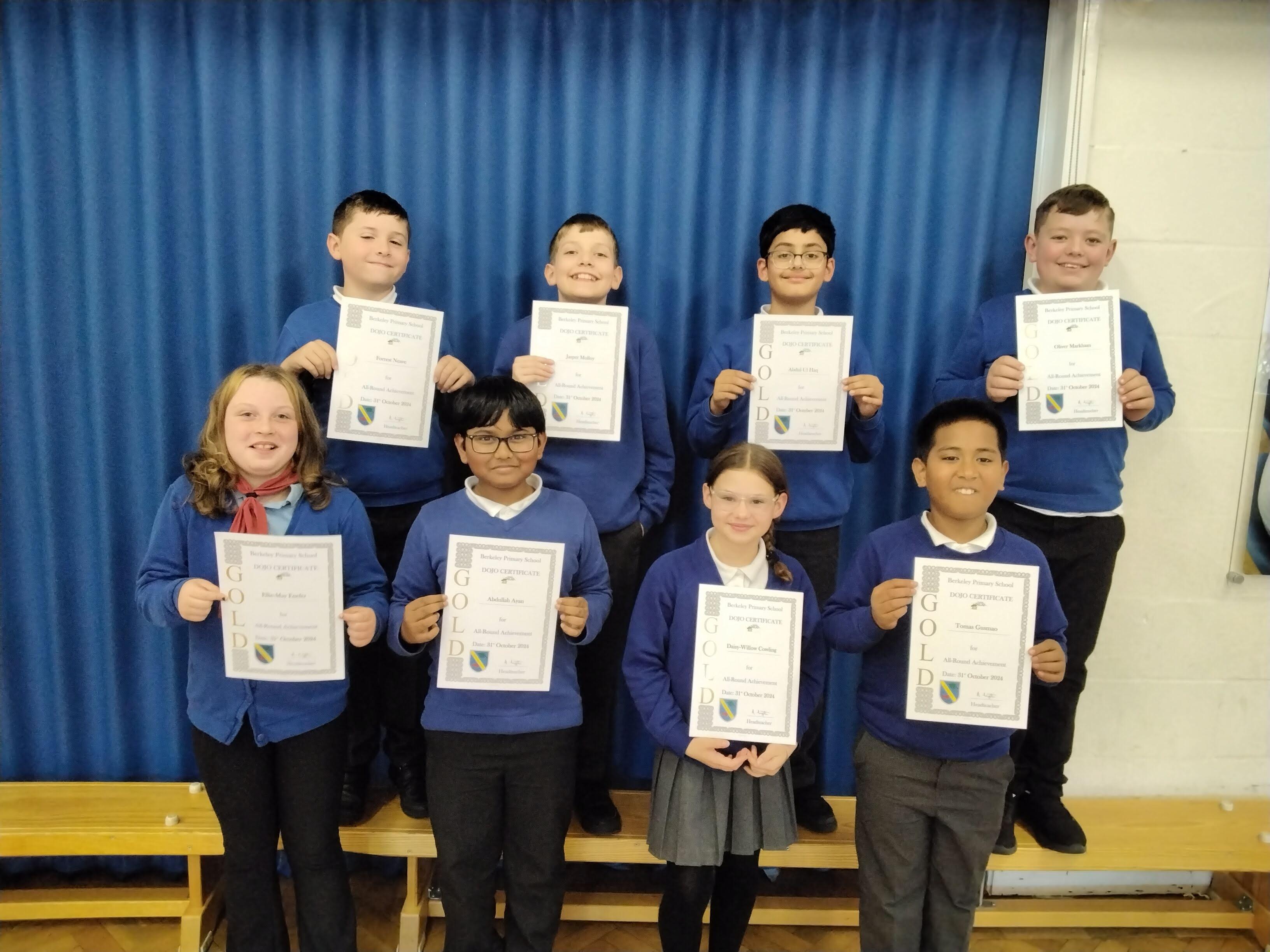 Well done to our 'GOLD' certificate winners!