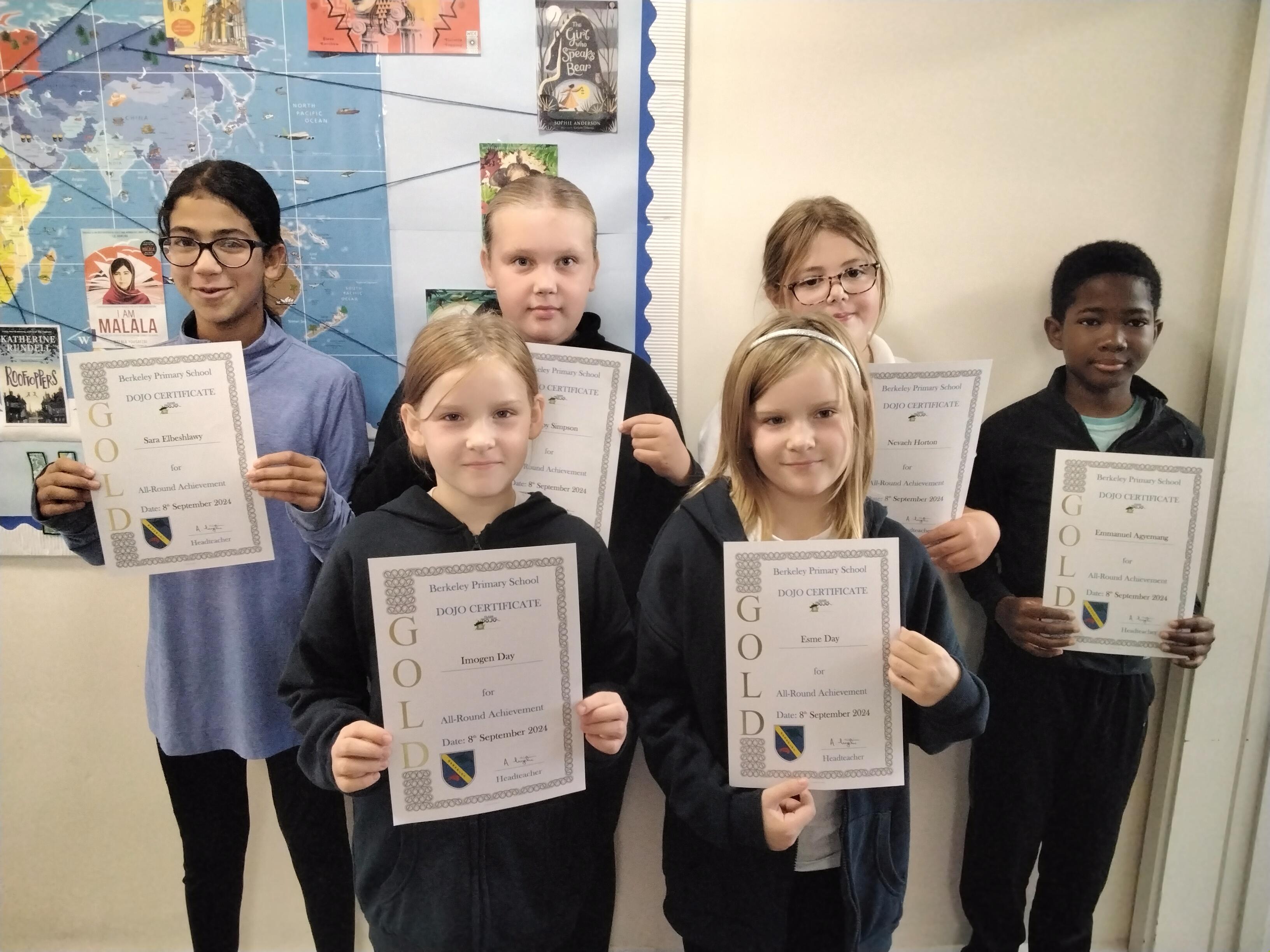 Well done to our 'GOLD' certificate winners!
