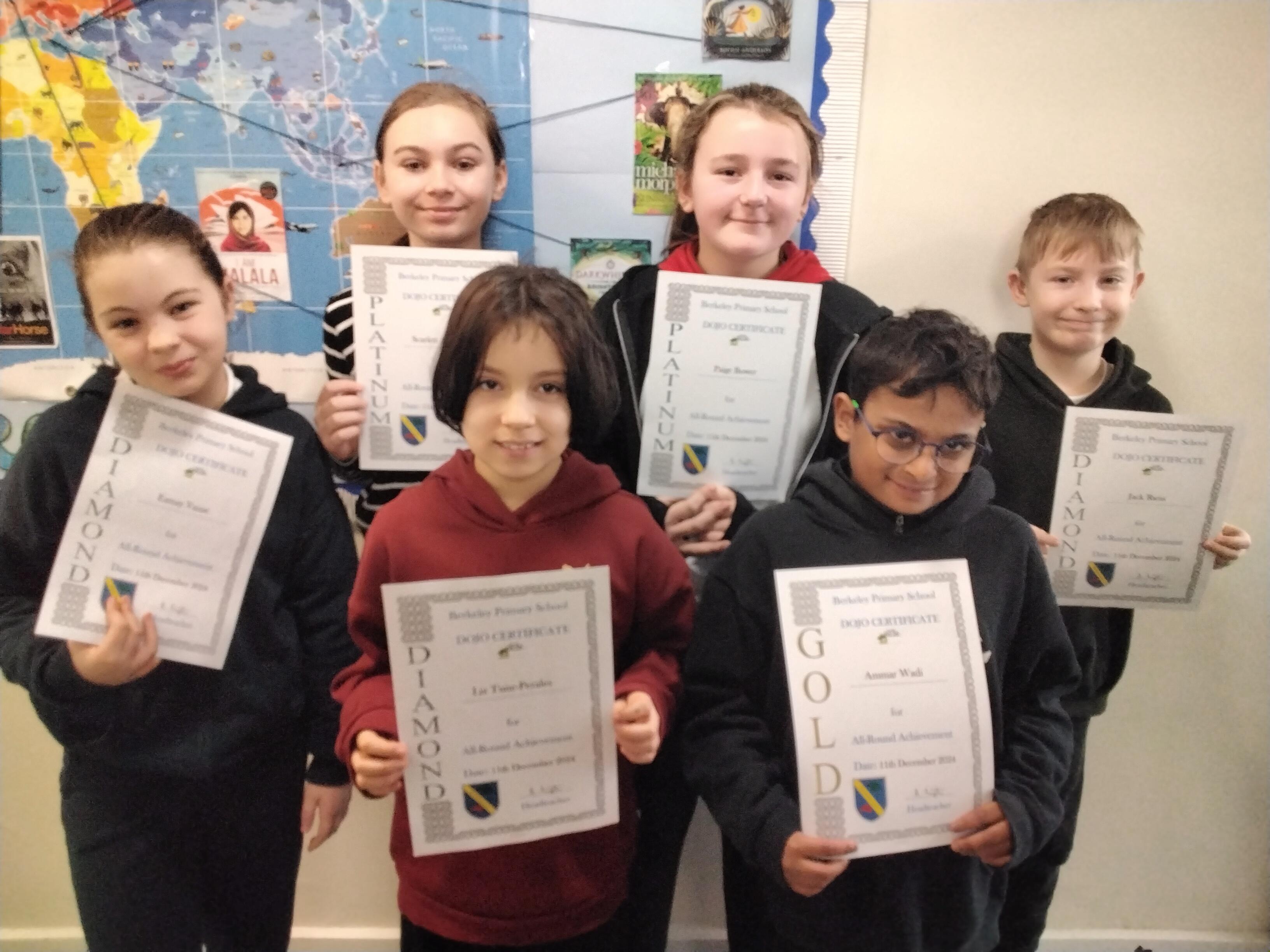 Well done to our 'GOLD, DIAMOND and PLATINUM' certificate winners!