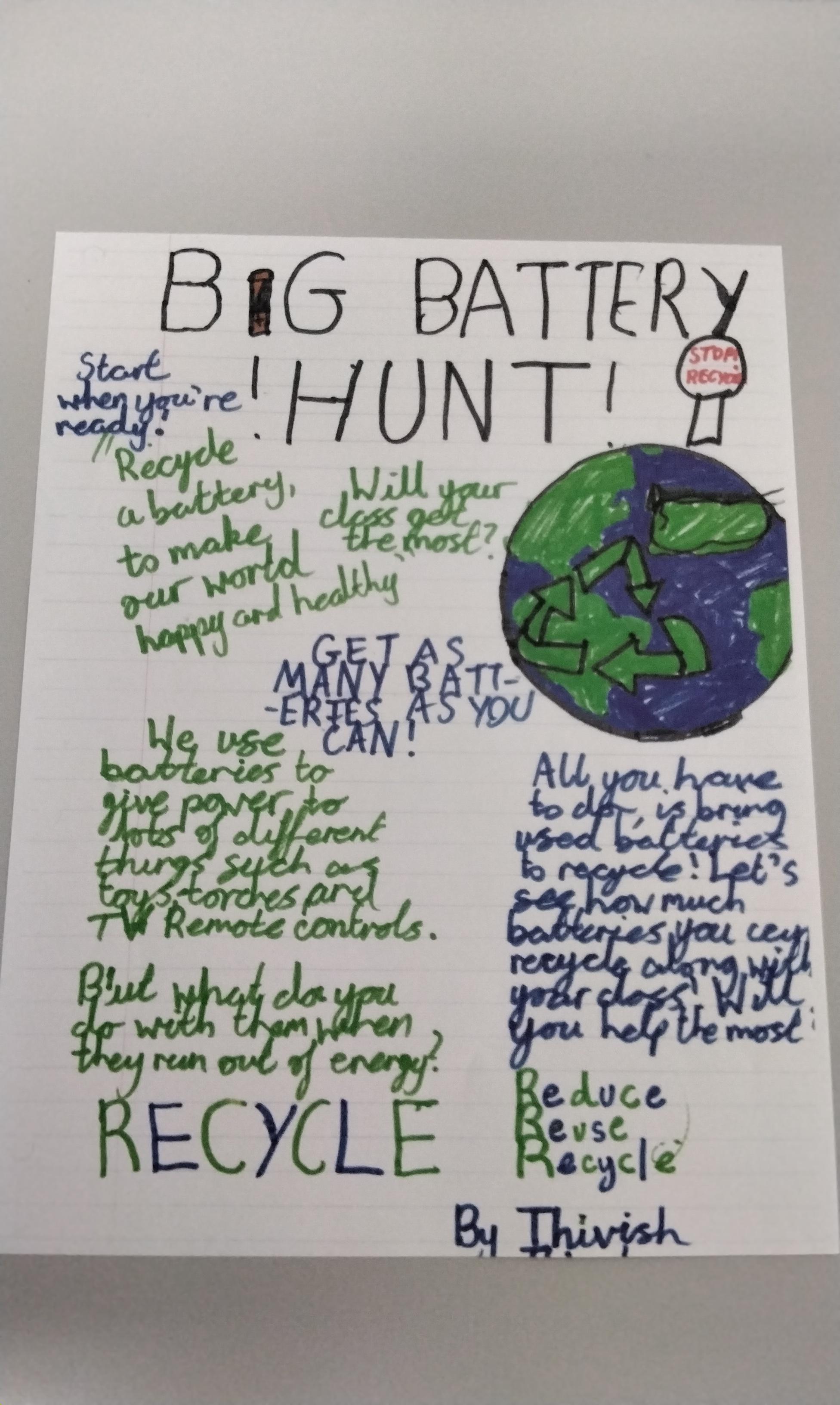 Well done Thivish, one of our Y6 Eco-Ambassadors, for creating this poster.